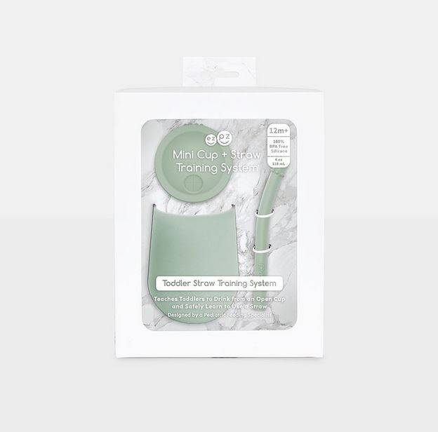 EZPZ Mini Cup+Straw Training System silikona krūzīte ar salmiņu gaiši zaļa EZPZ Mini Cup+Straw Training System silikona krūzīte ar salmiņu gaiši zaļa