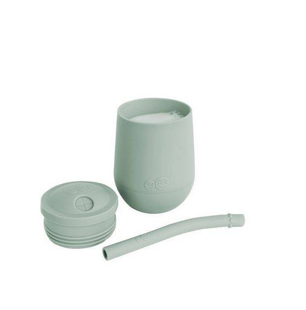 EZPZ Mini Cup+Straw Training System silikona krūzīte ar salmiņu gaiši zaļa EZPZ Mini Cup+Straw Training System silikona krūzīte ar salmiņu gaiši zaļa