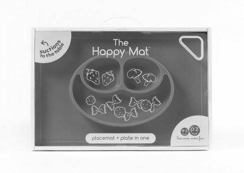 EZPZ The Happy Mat silikona neslīdošais šķīvis+paplāte - tumši pelēks EZPZ The Happy Mat silikona neslīdošais šķīvis+paplāte - tumši pelēks