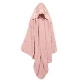 Little Dutch Hooded towel Ocean Pink dvielis ar kapuci rozā krāsā