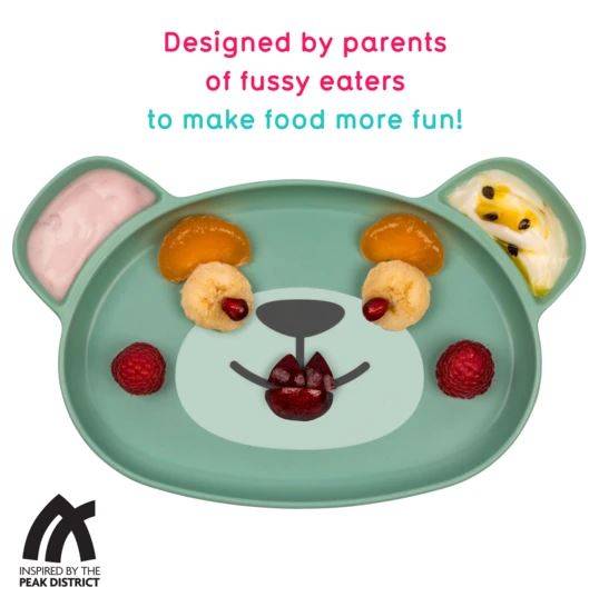 Bambusa plate jautrākai ēšanai ar lācīti Borisu