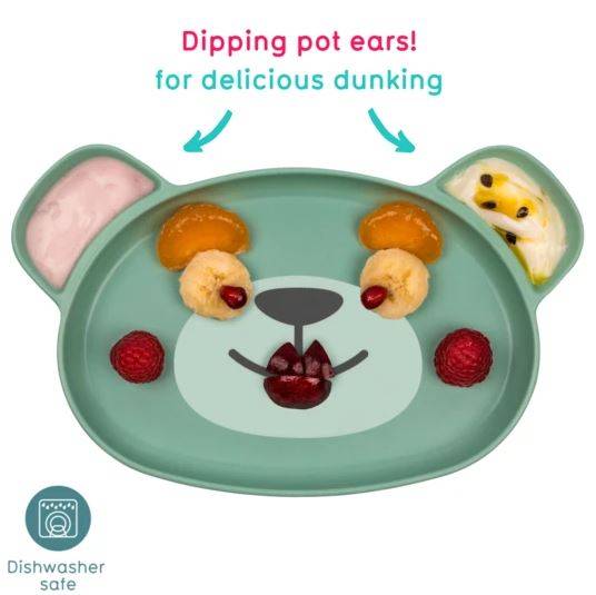 Bambusa plate jautrākai ēšanai ar lācīti Borisu