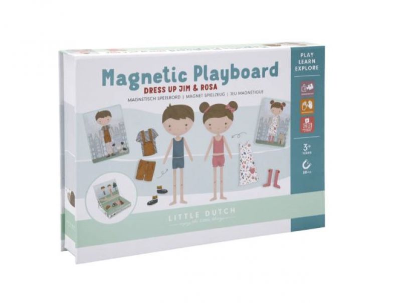 Little Dutch Magnetic Playboard Jim & Rosa magnētiskā spēle