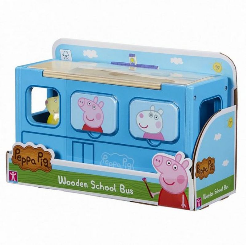 Pepa Pig Wooden School Bus cūciņas Peppas koka skolas autobuss
