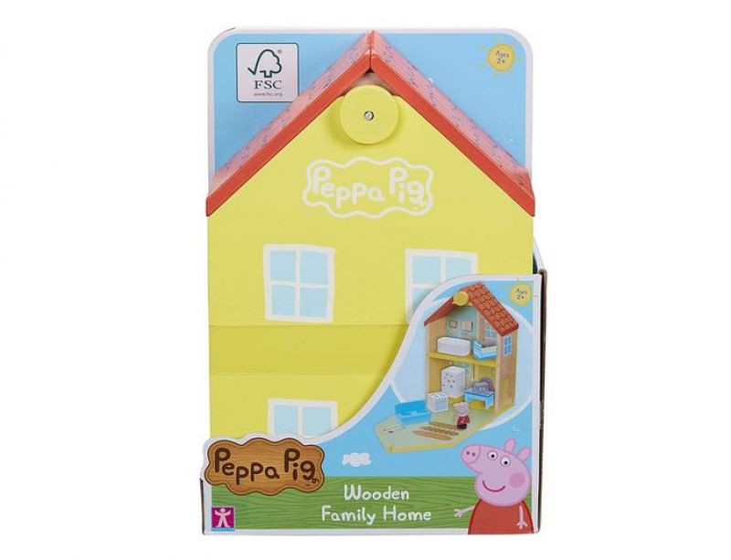 Peppa Pig Peppa`s Wood Play Family Home cūciņas Peppas atveramā koka ģimenes māja
