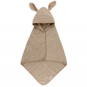 BIBS Kangaroo Hoodie Towel Baby – Vanilla dvielis ar kapuci bēšs