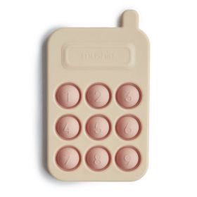 Mushie Phone Press Toy Blush rotaļu telefons