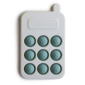 Mushie Phone Press Toy Cambridge Blue rotaļu telefons