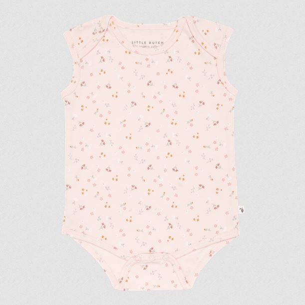 Little Dutch Bodysuit sleeveless Little Pink Flowers bodijs bez piedurknēm rozā 62/68 izm.