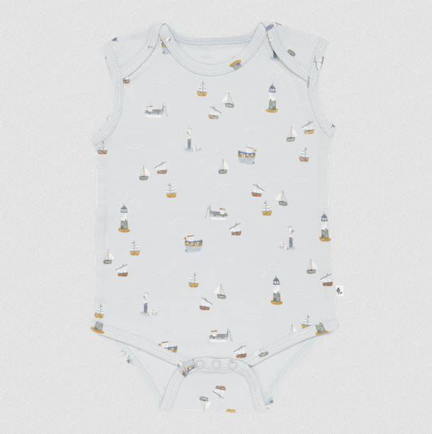 Little Dutch Bodysuit sleeveless Sailors Bay Blue bodijs bez piedurknēm gaiši zils 62/68 izm.