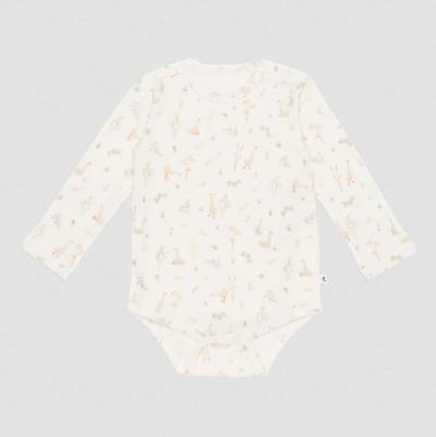 Little Dutch Bodysuit long sleeves Little Goose White bodijs baltā krāsā ar zosu un ziedu apdruku 62/68 izm.
