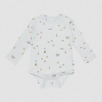Little Dutch Bodysuit long sleeves Sailors Bay Blue bodijs ar garajām rokām gaiši zils 50/56 izm.