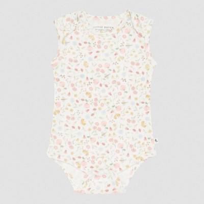 Little Dutch Bodysuit sleeveless Flowers & Butterflies bodijs bez piedurknēm ziedu rakstā 50/56 izm.