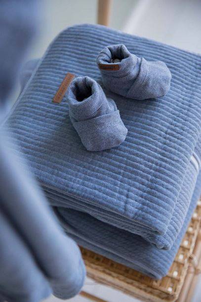 Little Dutch Baby Booties Blue Melange zili zābaciņi 17/18.izm.