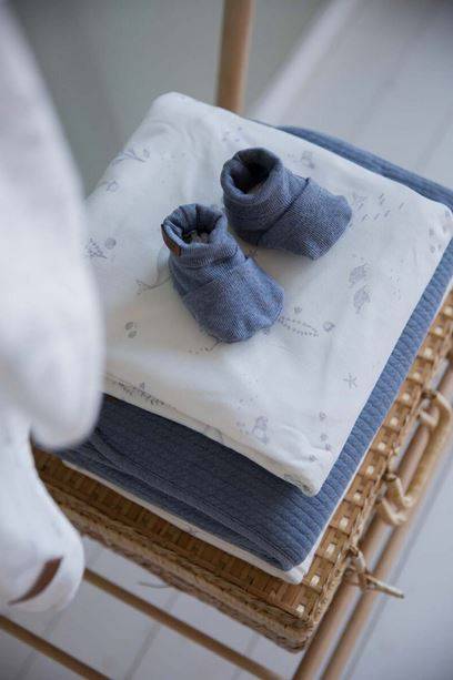 Little Dutch Baby Booties Blue Melange zili zābaciņi 17/18.izm.