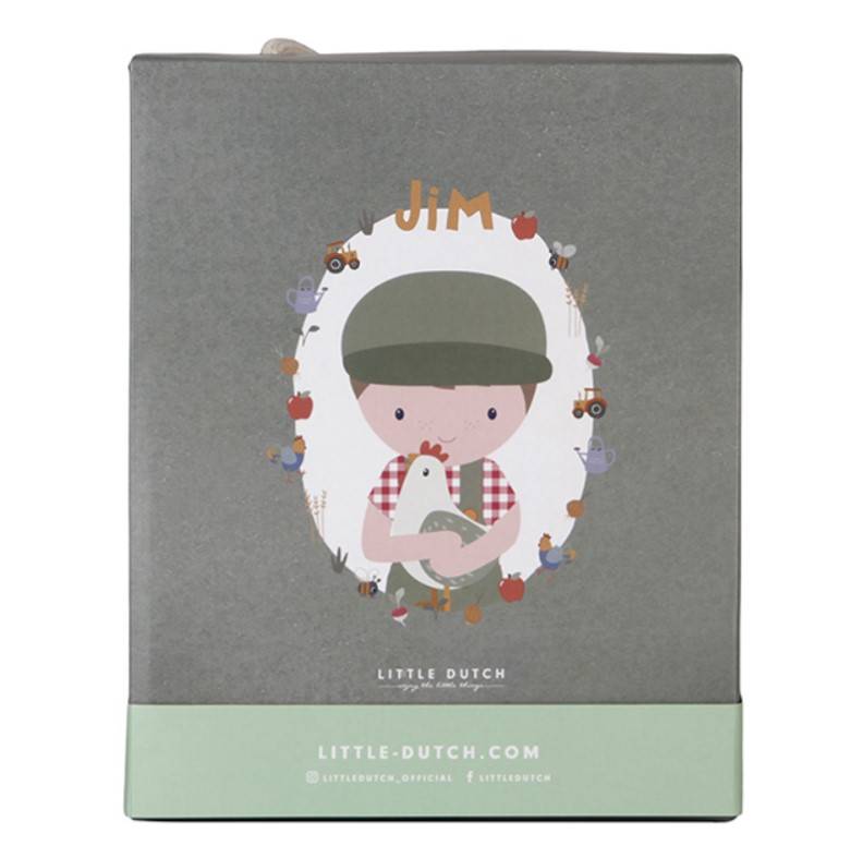 Little Dutch cuddle doll farmer Jim with chicken 35 cm Little Farm mīkstā lellīte fermeris Džims ar vistiņu Little Dutch cuddle doll farmer Jim with chicken 35 cm Little Farm mīkstā lellīte fermeris Džims ar vistiņu