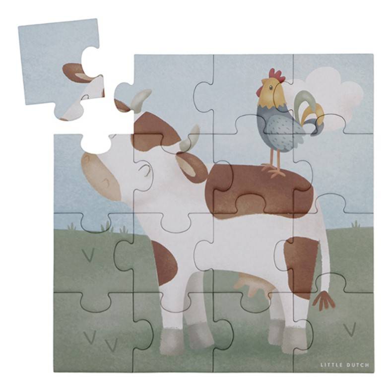 Little Dutch 4 in 1 puzzles Little Farm komplekts ar 4 puzlēm