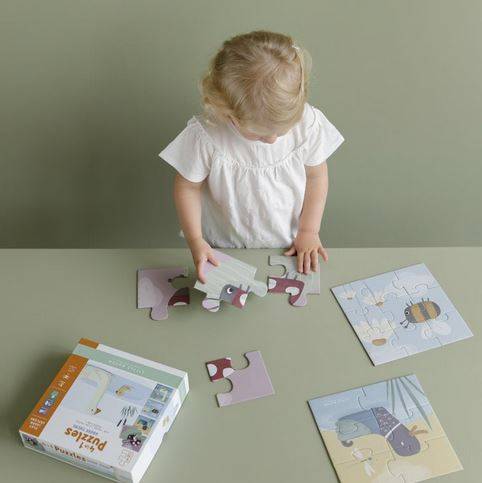 Little Dutch 4 in a box Goose komplekts ar 4 puzlēm Zoss un viņa draugi Little Dutch 4 in a box Goose komplekts ar 4 puzlēm Zoss un viņa draugi