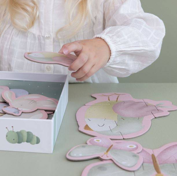 Little Dutch 6 in 1 Puzzles Flowers & Butterflies komplekts ar 6 puzlēm Little Dutch 6 in 1 Puzzles Flowers & Butterflies komplekts ar 6 puzlēm