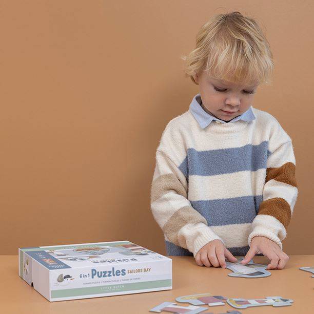 Little Dutch 6 in 1 Puzzles Sailors Bay komplekts ar 6 puzlēm Little Dutch 6 in 1 Puzzles Sailors Bay komplekts ar 6 puzlēm