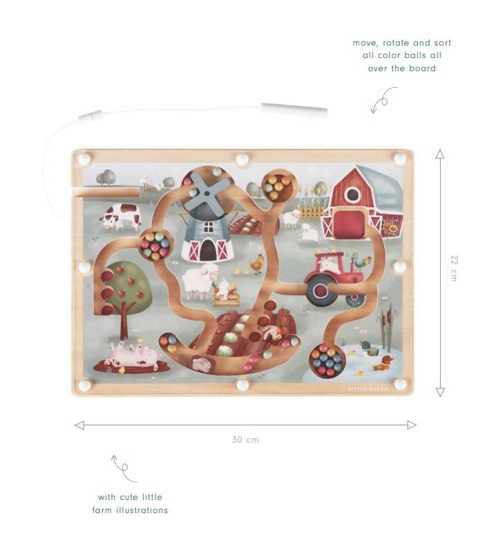 Little Dutch Magnetic Maze Little Farm magnētiskais labirints Little Dutch Magnetic Maze Little Farm magnētiskais labirints