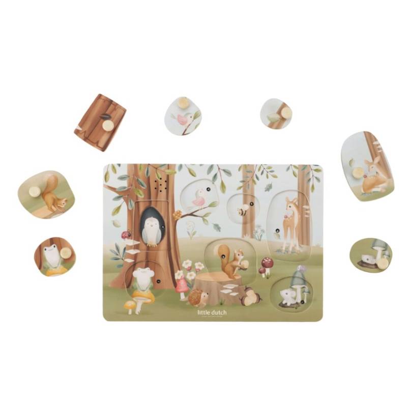 Little Dutch Wooden sound puzzle Forest Friends puzle ar skaņas efektiem