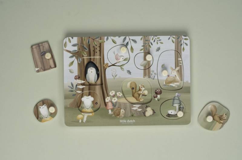 Little Dutch Wooden sound puzzle Forest Friends puzle ar skaņas efektiem