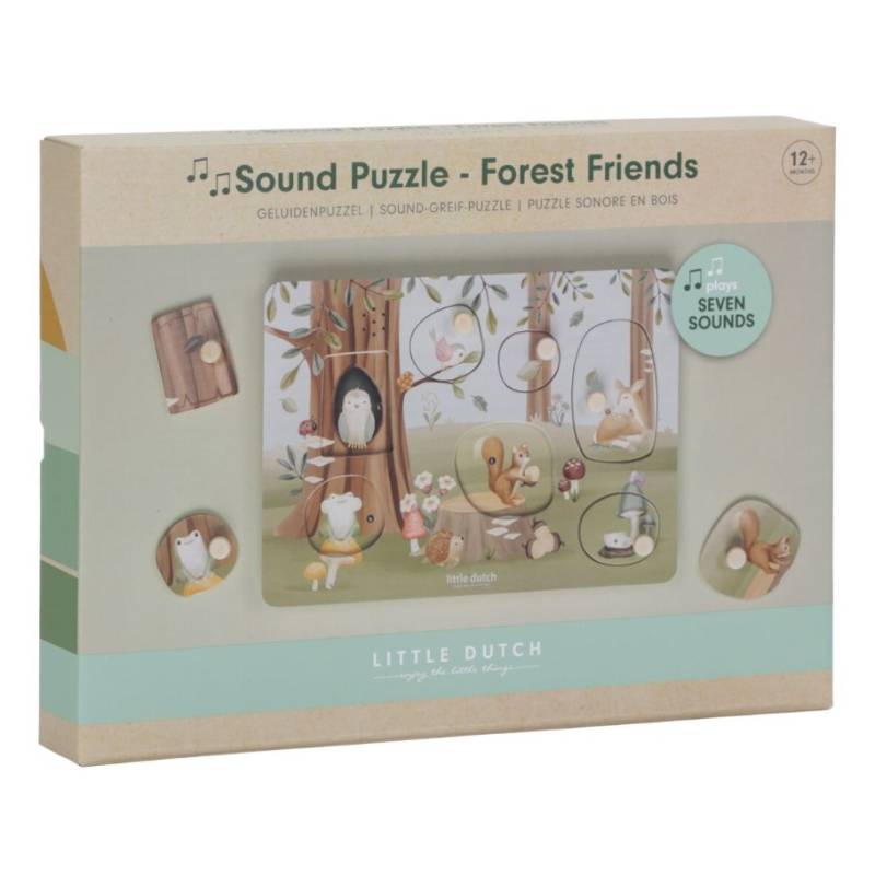 Little Dutch Wooden sound puzzle Forest Friends puzle ar skaņas efektiem