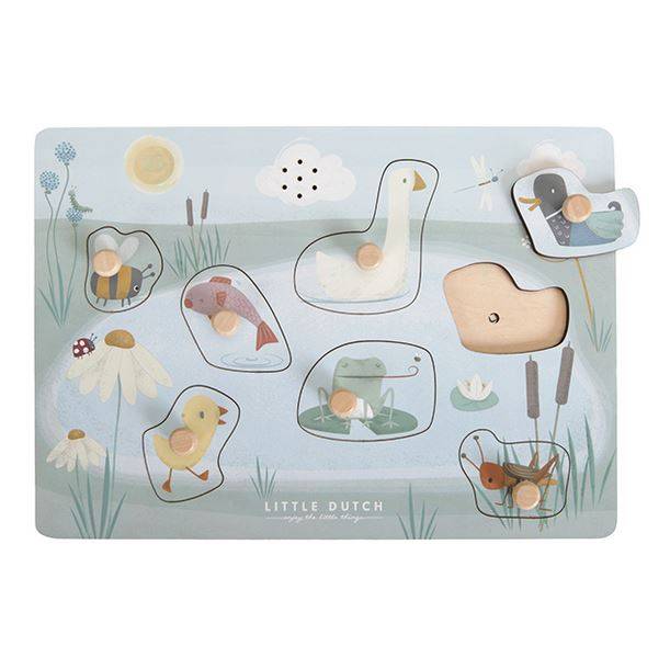 Little Dutch Wooden Sound Puzzle Little Goose FSC puzle ar skaņas efektiem Little Dutch Wooden Sound Puzzle Little Goose FSC puzle ar skaņas efektiem