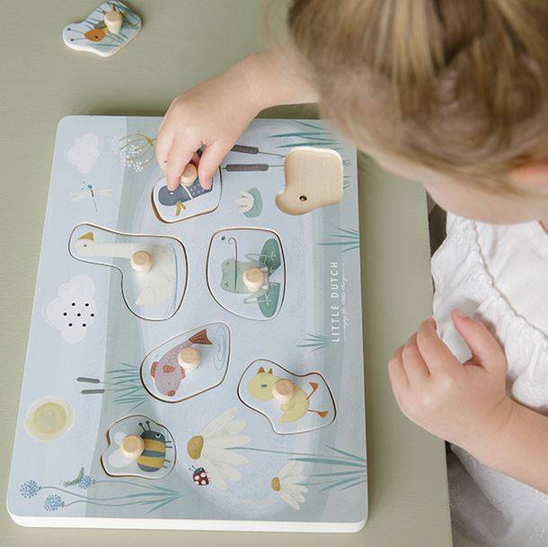Little Dutch Wooden Sound Puzzle Little Goose FSC puzle ar skaņas efektiem Little Dutch Wooden Sound Puzzle Little Goose FSC puzle ar skaņas efektiem