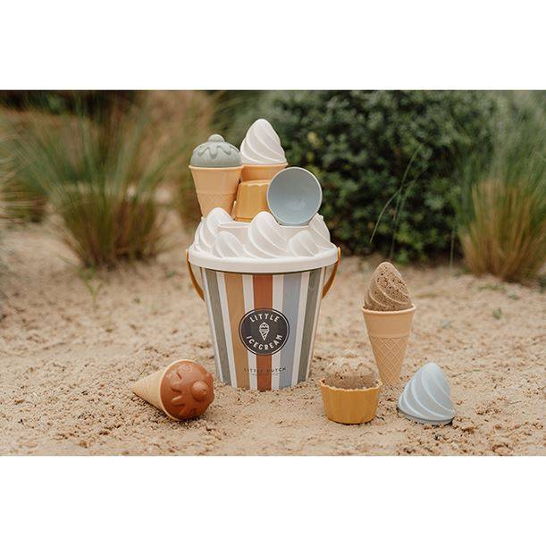 Little Dutch beach set ´Ice Cream – Vintage´ 14-piece smilšu rotaļlietu komplekts Little Dutch beach set ´Ice Cream – Vintage´ 14-piece smilšu rotaļlietu komplekts