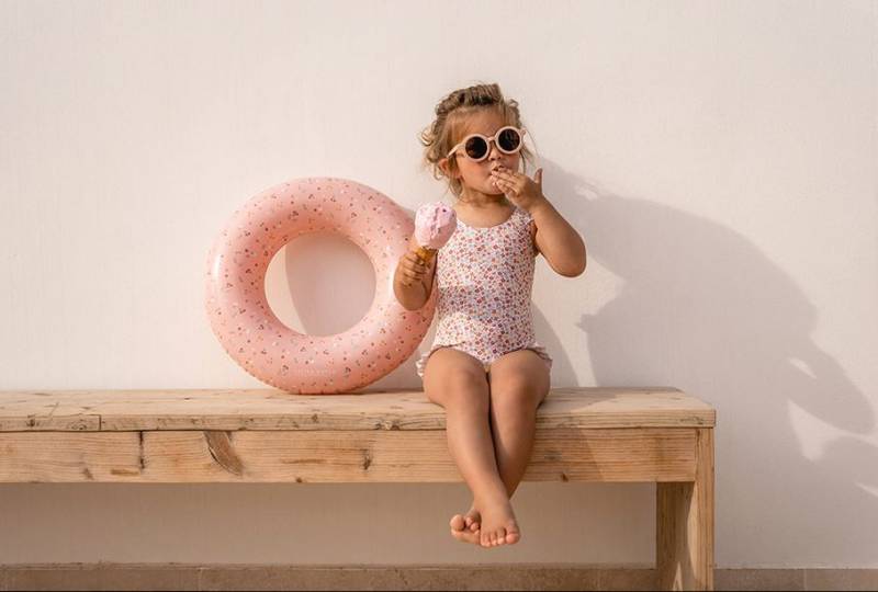 Little Dutch Swim Ring Little Pink Flowers peldriņķis rozā Little Dutch Swim Ring Little Pink Flowers peldriņķis rozā