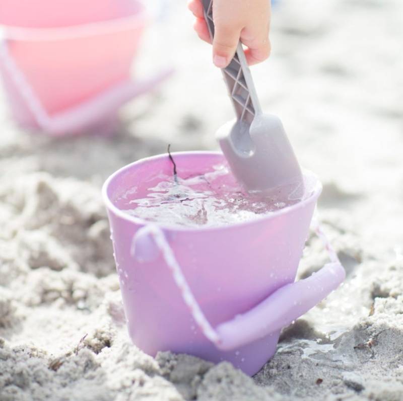 Scrunch bucket light dusty purple silikona spainis