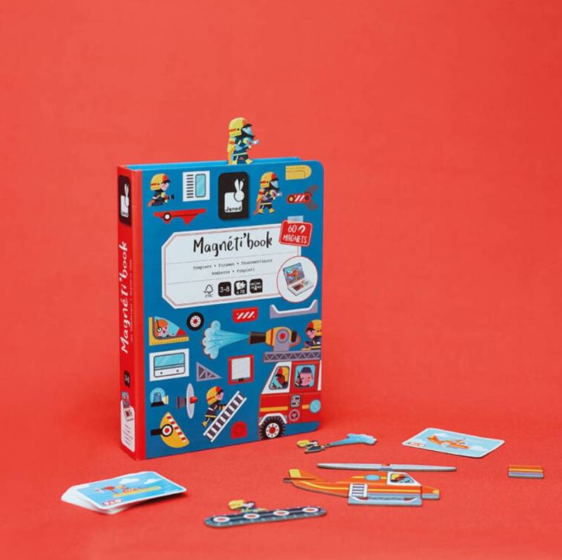 Janod Magnetic Book Firefighters magnētiskā grāmata - ugunsdzēsēji