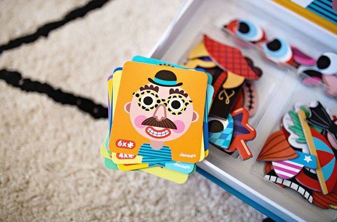 Janod Magnetic Book Crazy faces magnētiskā grāmata - jautrās sejas