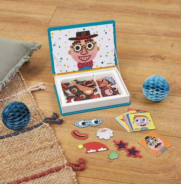 Janod Magnetic Book Crazy faces magnētiskā grāmata - jautrās sejas