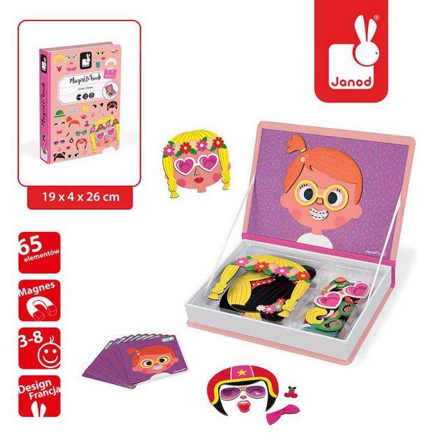 Janod Magnetic Book Crazy faces magnētiskā grāmata - jautrās sejas Janod Magnetic Book Crazy faces magnētiskā grāmata - jautrās sejas