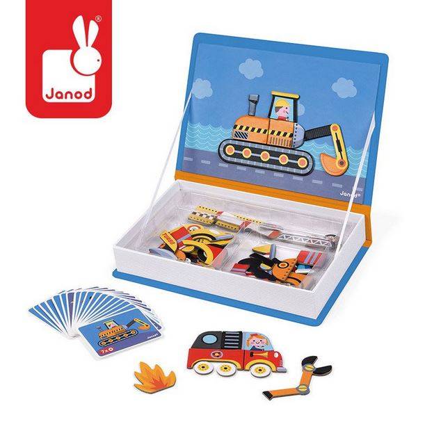 Janod Magnetic Book Racers magnētiskā grāmata - transportlīdzekļi Janod Magnetic Book Racers magnētiskā grāmata - transportlīdzekļi