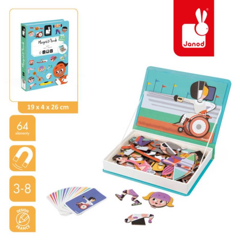 Janod Magnetic Book Sports magnētiskā grāmata - sporta veidi Janod Magnetic Book Sports magnētiskā grāmata - sporta veidi