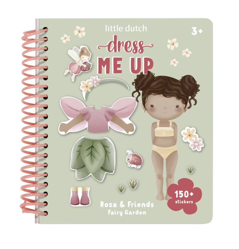 Little Dutch Dress me up book Rosa and Friends Fairy Garden bērnu grāmatiņa ar 150+ uzlīmēm 