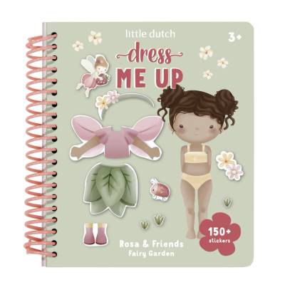 Little Dutch Dress me up book Rosa and Friends Fairy Garden bērnu grāmatiņa ar 150+ uzlīmēm 