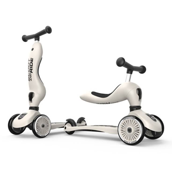 Scoot and Ride Highwaykick 1 ash skrejritenis pelēkbalts Scoot and Ride Highwaykick 1 ash skrejritenis pelēkbalts