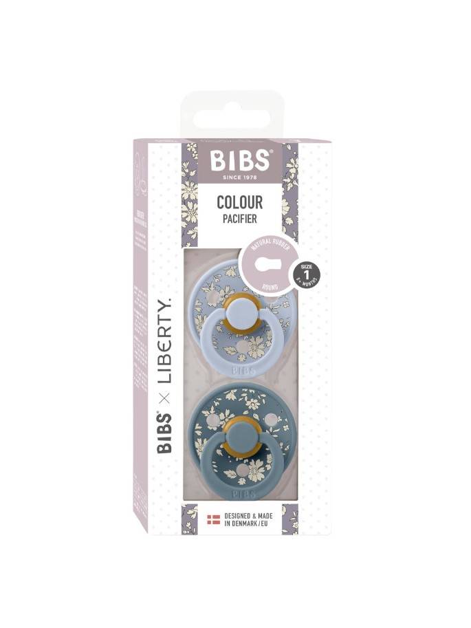 BIBS x Liberty Colour Round knupīši Capel Dusty blue mix 6-18 mēn. BIBS x Liberty Colour Round knupīši Capel Dusty blue mix 6-18 mēn.