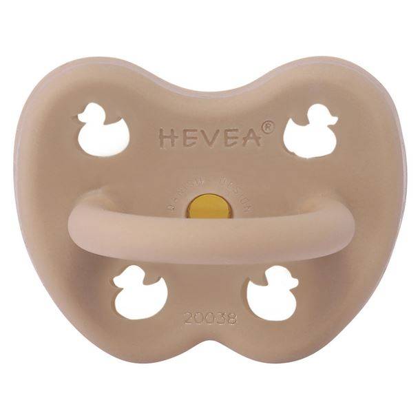 Hevea Pacifier - Tan Beige dabīgā kaučuka knupītis bēšs 3-36 mēn. apaļš