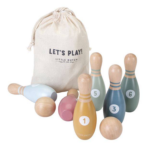Little Dutch Bowling Set FSC koka boulinga spēle Little Dutch Bowling Set FSC koka boulinga spēle
