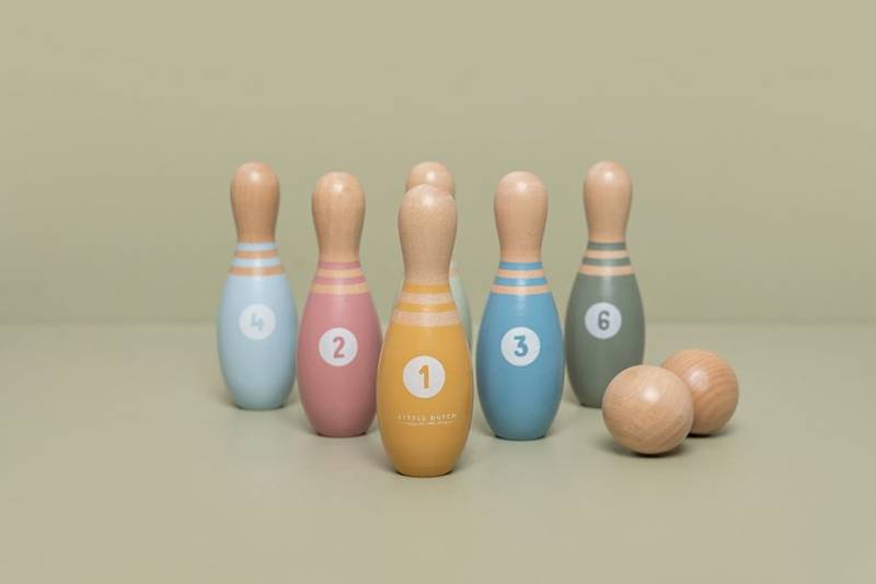 Little Dutch Bowling Set FSC koka boulinga spēle Little Dutch Bowling Set FSC koka boulinga spēle