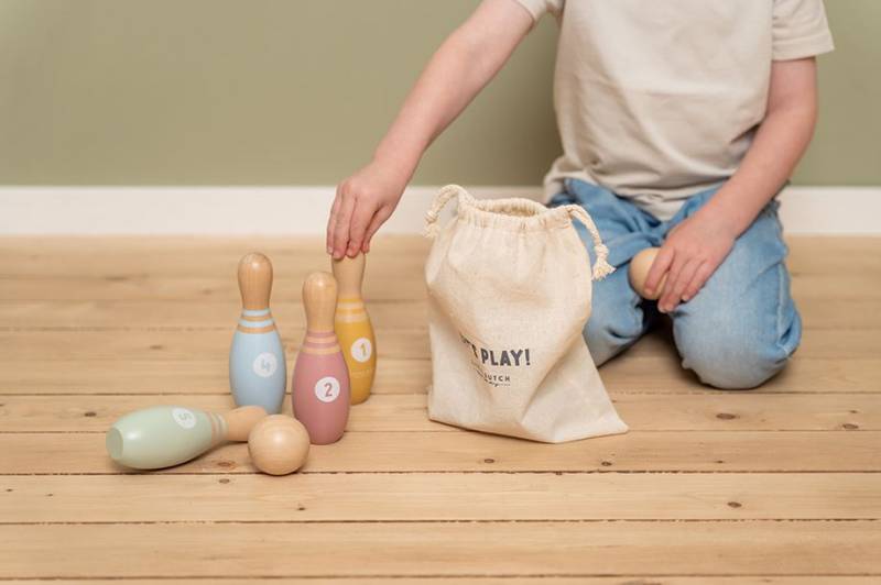 Little Dutch Bowling Set FSC koka boulinga spēle Little Dutch Bowling Set FSC koka boulinga spēle