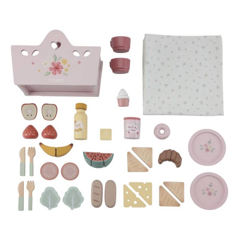 Little Dutch Picnic Play Set FSC wood koka rotaļu piknika grozs Little Dutch Picnic Play Set FSC wood koka rotaļu piknika grozs