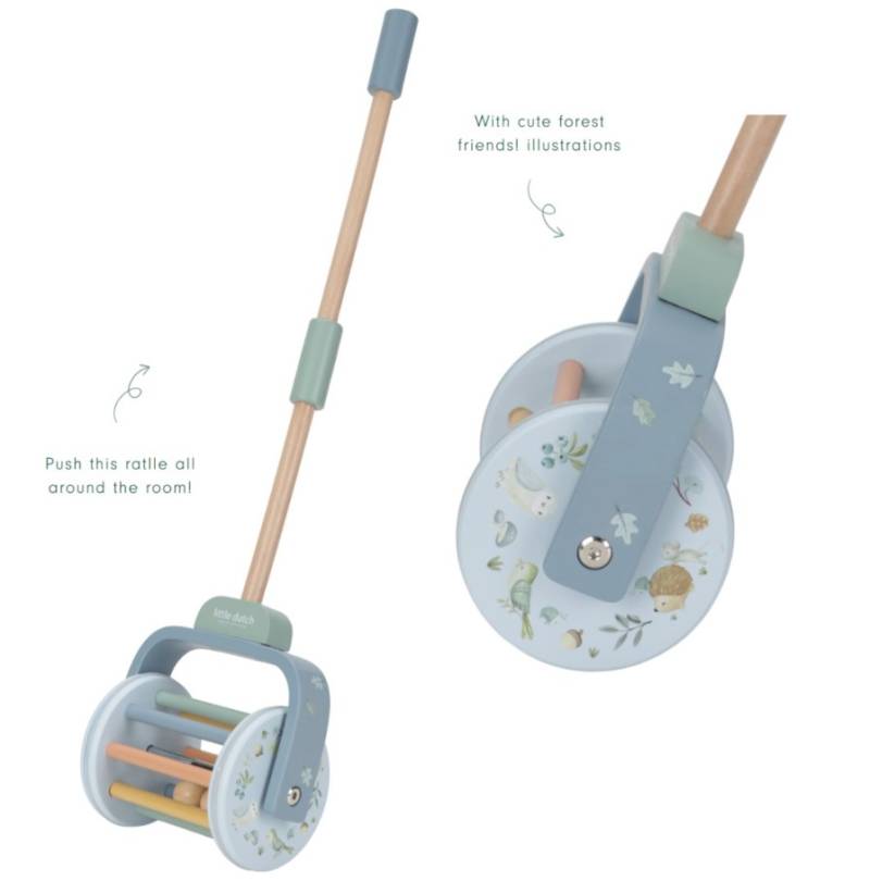 Little Dutch Push-along Rattle Forest Friends stumjamā rotaļlieta Little Dutch Push-along Rattle Forest Friends stumjamā rotaļlieta