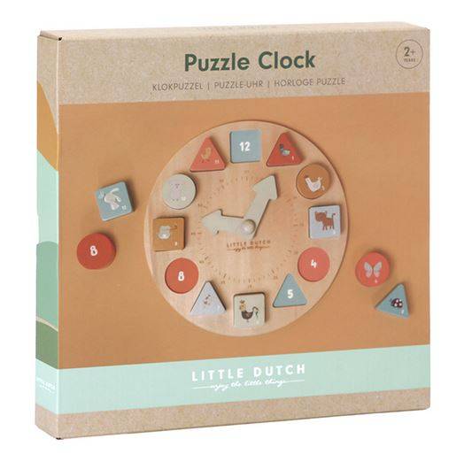 Little Dutch Puzzle Clock koka puzles pulkstenis